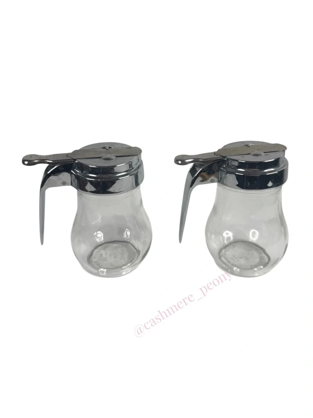 Vintage Set of 2 Dripcut by Traex Glass Syrup Dispensers 206J Dane Wisconsin